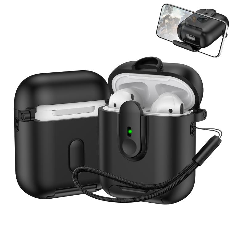 For AirPods 1 / 2 One-piece Holder Wireless Earphones Case with Lanyard