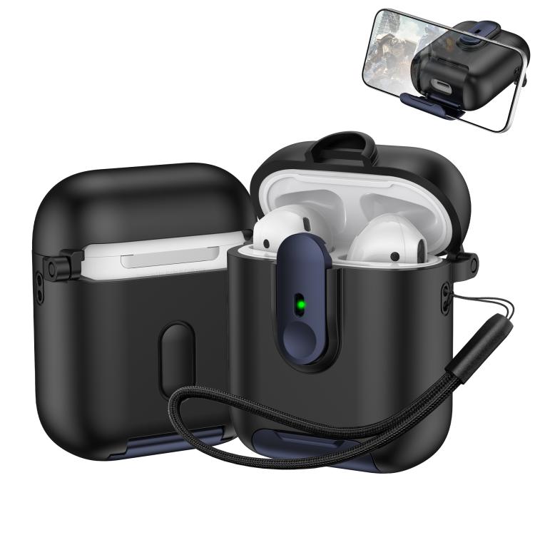 For AirPods 1 / 2 One-piece Holder Wireless Earphones Case with Lanyard