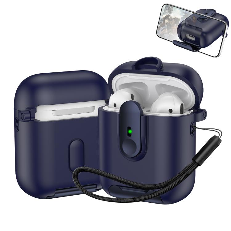 For AirPods 1 / 2 One-piece Holder Wireless Earphones Case with Lanyard