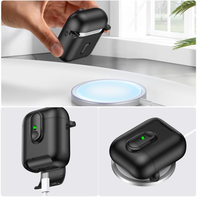 For AirPods 1 / 2 One-piece Holder Wireless Earphones Case with Lanyard