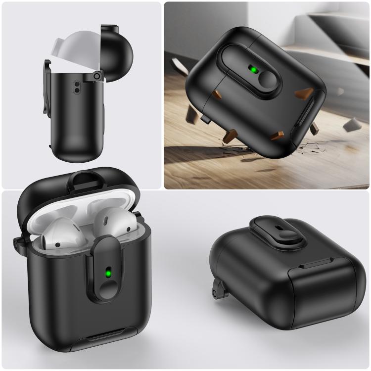 For AirPods 1 / 2 One-piece Holder Wireless Earphones Case with Lanyard