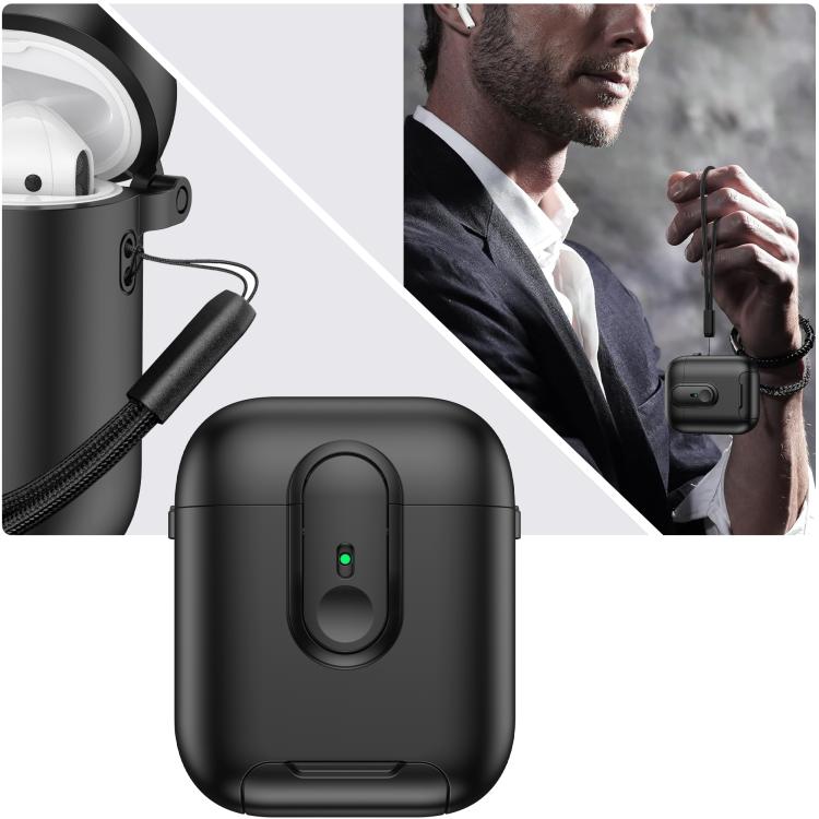 For AirPods 1 / 2 One-piece Holder Wireless Earphones Case with Lanyard