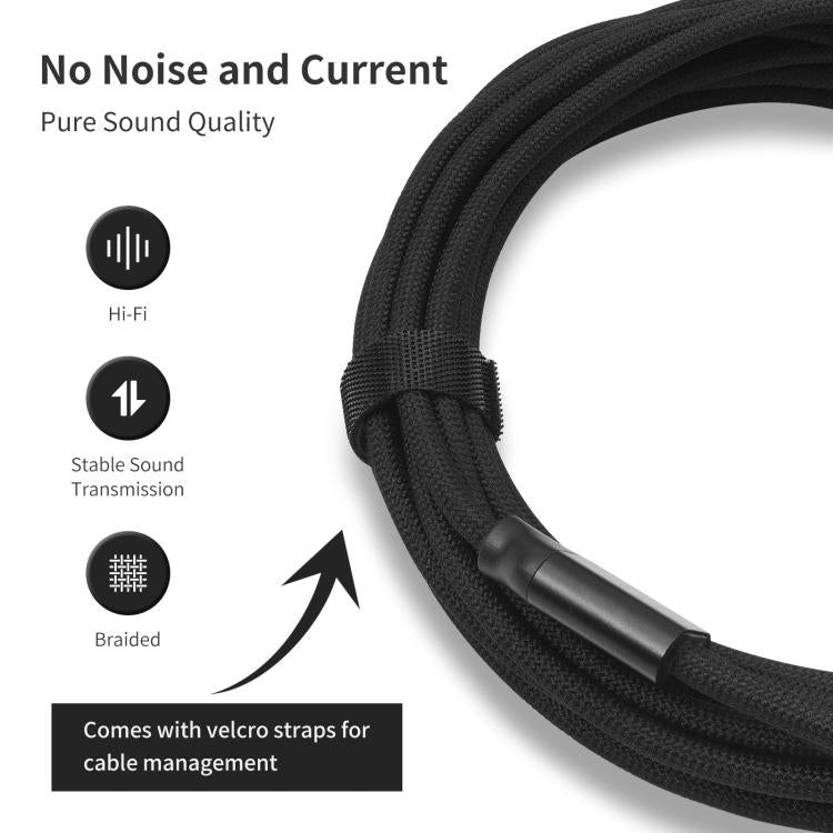 2 RCA Male to 2 RCA Male Audio Cable, Length:3m - Black