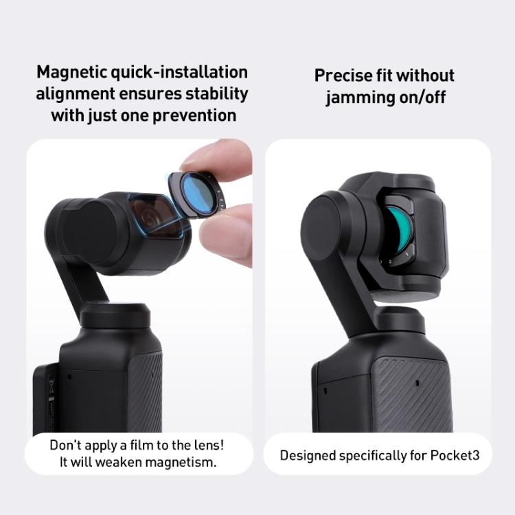 For DJI Osmo Pocket 3 Camera Lens Filter, Filter:0.72X Wide Lens