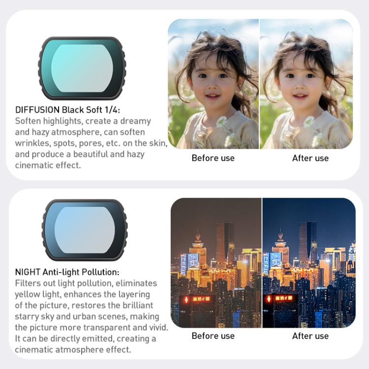 For DJI Osmo Pocket 3 Camera Lens Filter, Filter:Adjustable STAR
