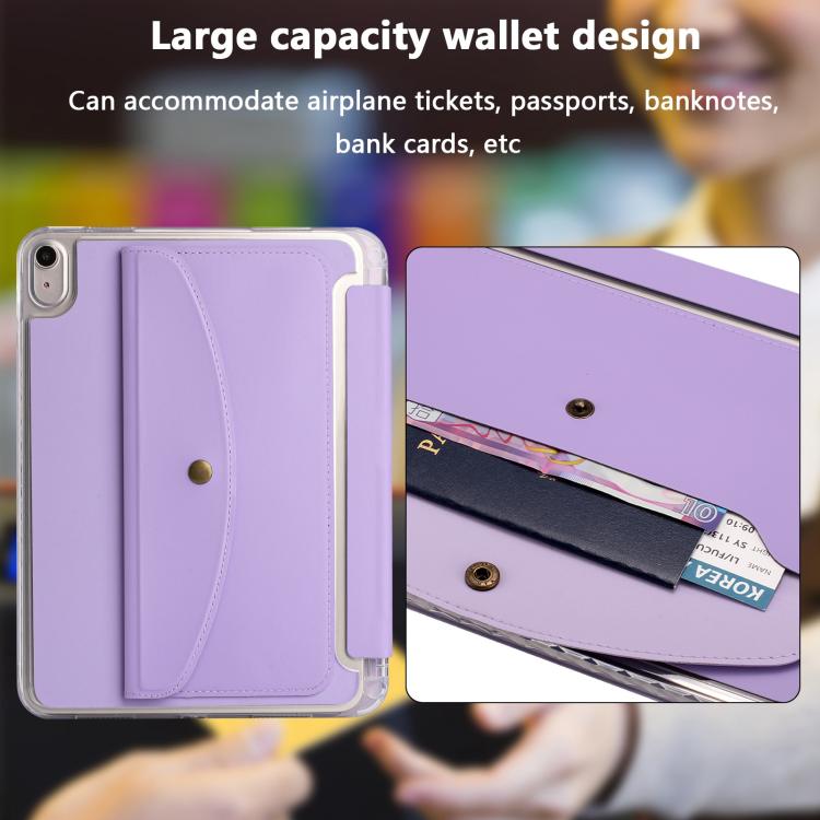 For iPad 2025 / 2022 Back Wallet Y-Fold Deformation Leather Smart Tablet Case