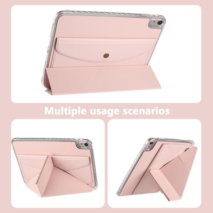 For iPad 2025 / 2022 Back Wallet Y-Fold Deformation Leather Smart Tablet Case