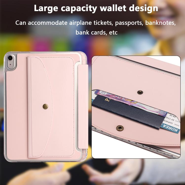 For iPad 2025 / 2022 Back Wallet Y-Fold Deformation Leather Smart Tablet Case