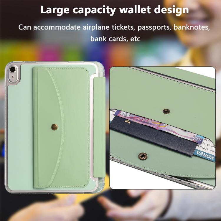 For iPad 2025 / 2022 Back Wallet Y-Fold Deformation Leather Smart Tablet Case