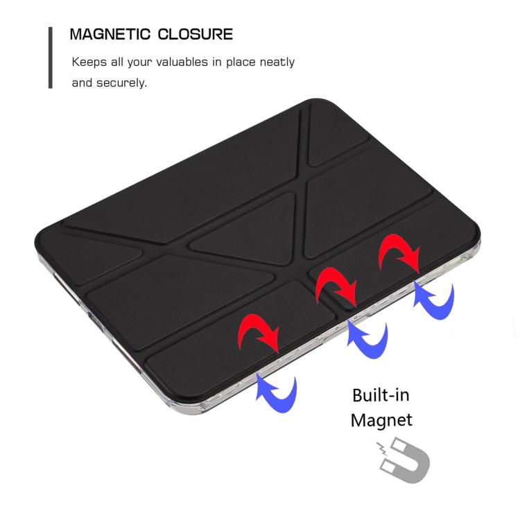 For iPad 2025 / 2022 Back Wallet Y-Fold Deformation Leather Smart Tablet Case