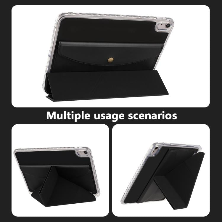 For iPad 2025 / 2022 Back Wallet Y-Fold Deformation Leather Smart Tablet Case