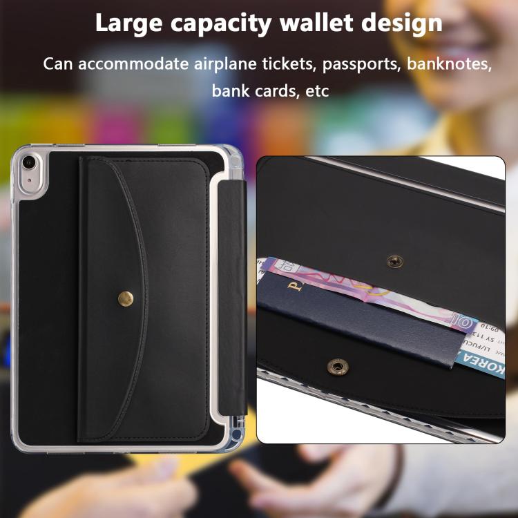 For iPad 2025 / 2022 Back Wallet Y-Fold Deformation Leather Smart Tablet Case