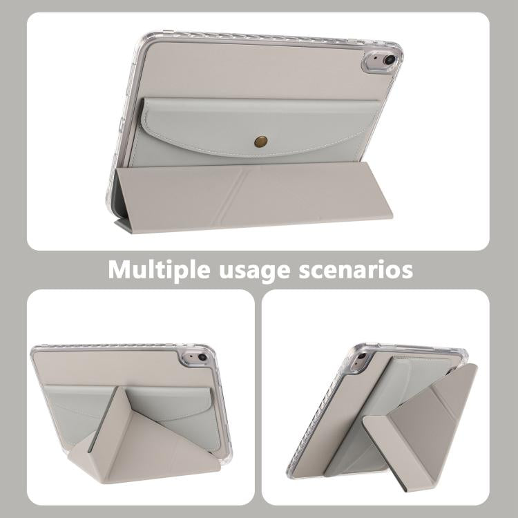 For iPad 2025 / 2022 Back Wallet Y-Fold Deformation Leather Smart Tablet Case