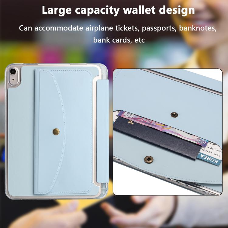 For iPad 2025 / 2022 Back Wallet Y-Fold Deformation Leather Smart Tablet Case