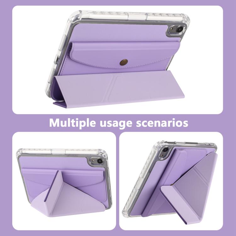 For iPad mini 2024 / mini 6 Back Wallet Y-Fold Deformation Leather Smart Tablet Case