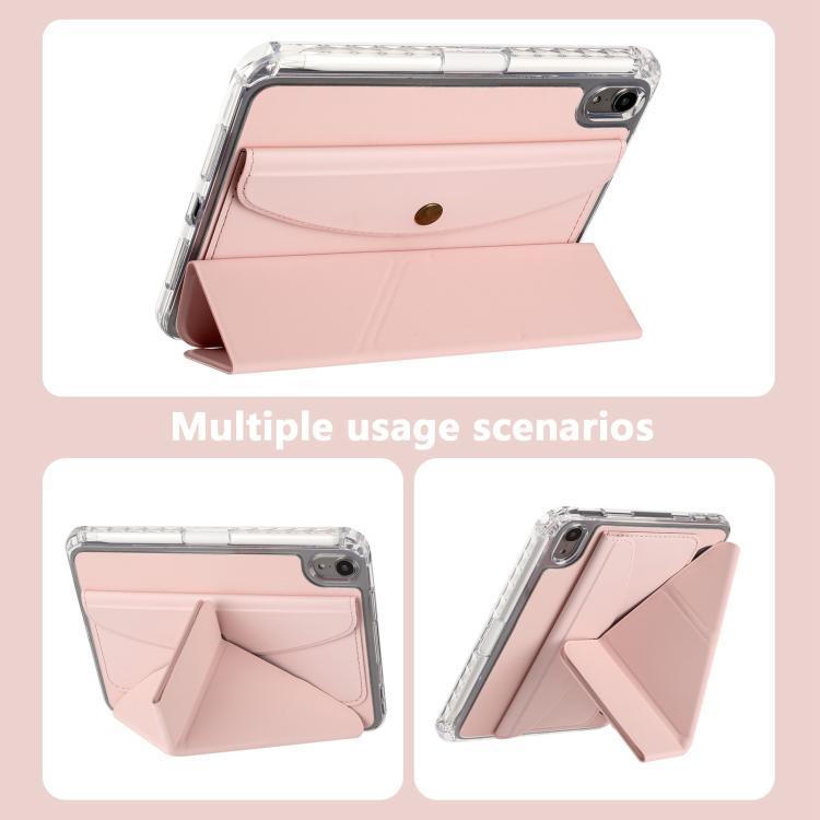 For iPad mini 2024 / mini 6 Back Wallet Y-Fold Deformation Leather Smart Tablet Case