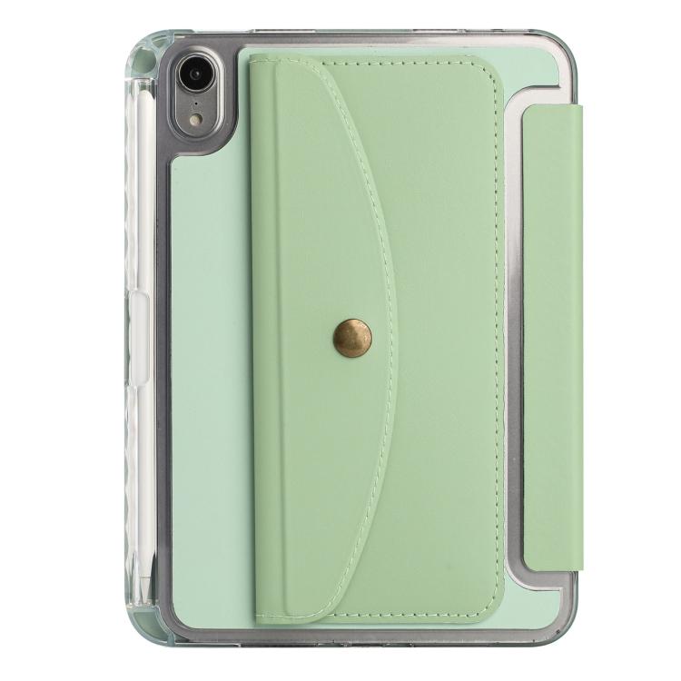 For iPad mini 2024 / mini 6 Back Wallet Y-Fold Deformation Leather Smart Tablet Case