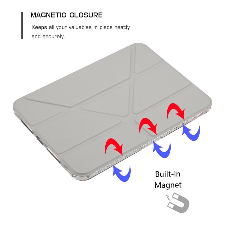 For iPad mini 2024 / mini 6 Back Wallet Y-Fold Deformation Leather Smart Tablet Case