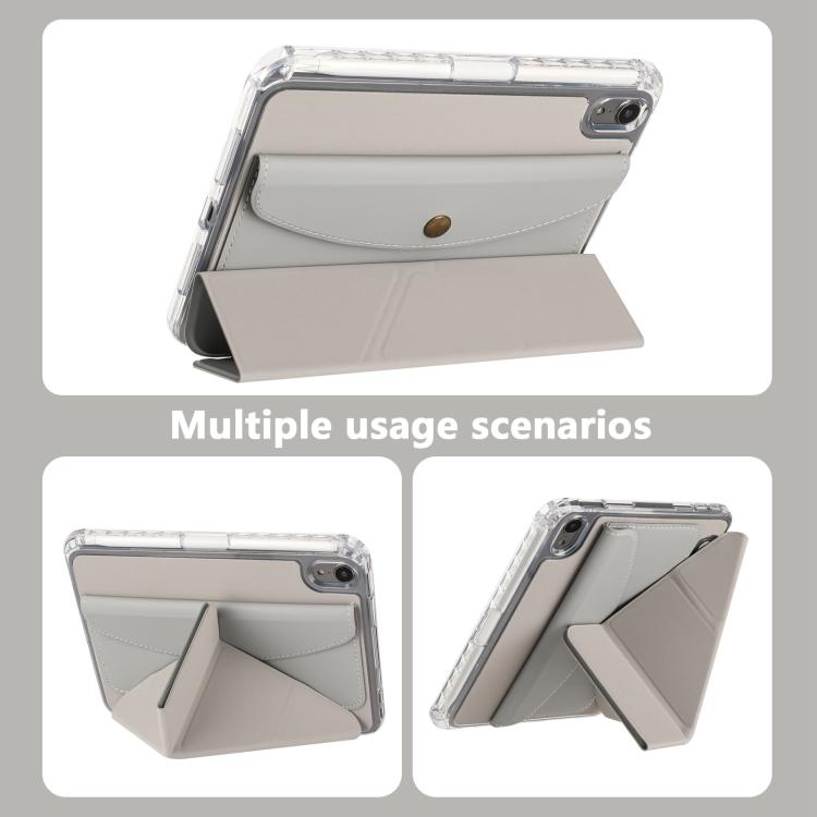 For iPad mini 2024 / mini 6 Back Wallet Y-Fold Deformation Leather Smart Tablet Case