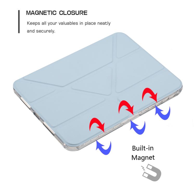For iPad mini 2024 / mini 6 Back Wallet Y-Fold Deformation Leather Smart Tablet Case
