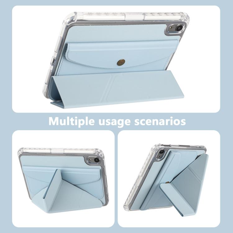 For iPad mini 2024 / mini 6 Back Wallet Y-Fold Deformation Leather Smart Tablet Case