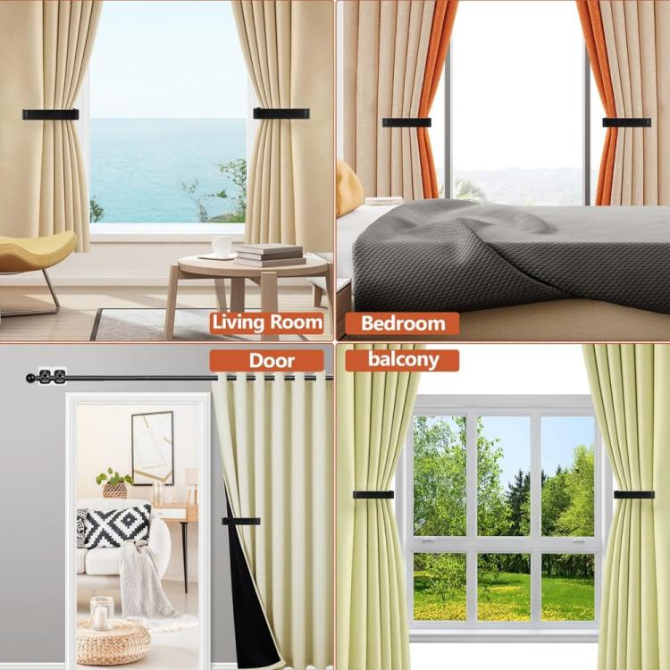 YX170 Acrylic Punch-Free Curtain Buckle - Black