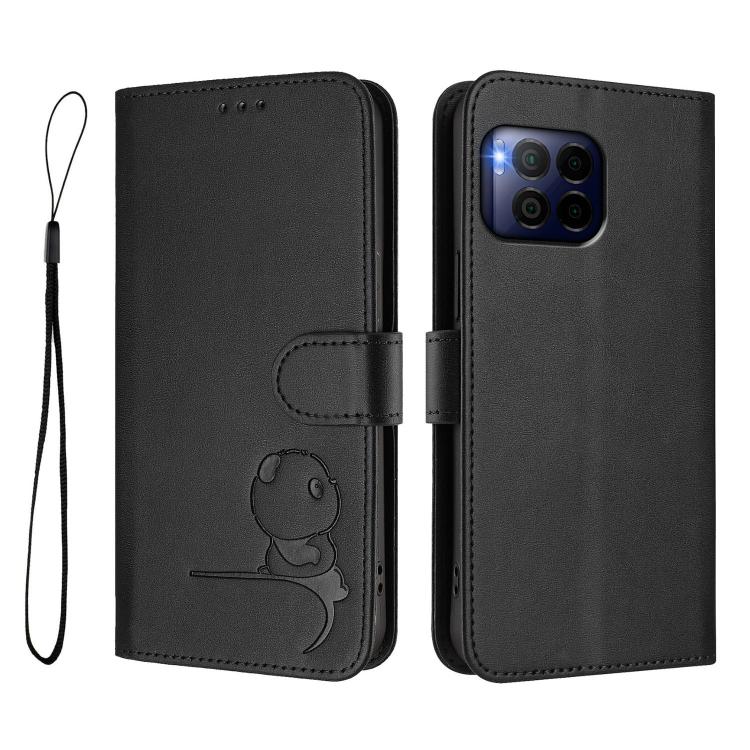 For T-Mobile Revvl 7 Pro / T Phone 2 Pro 5G Litter Panda Embossing RFID Leather Phone Case with Lanyard