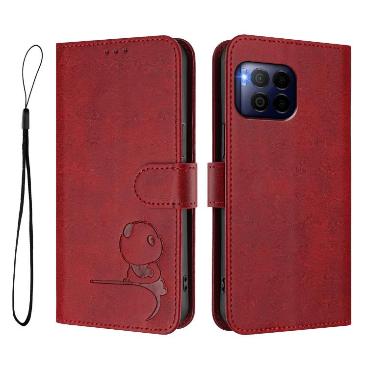 For T-Mobile Revvl 7 Pro / T Phone 2 Pro 5G Litter Panda Embossing RFID Leather Phone Case with Lanyard