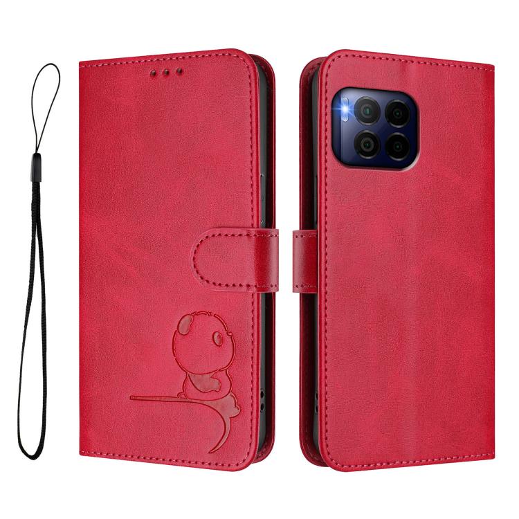 For T-Mobile Revvl 7 Pro / T Phone 2 Pro 5G Litter Panda Embossing RFID Leather Phone Case with Lanyard