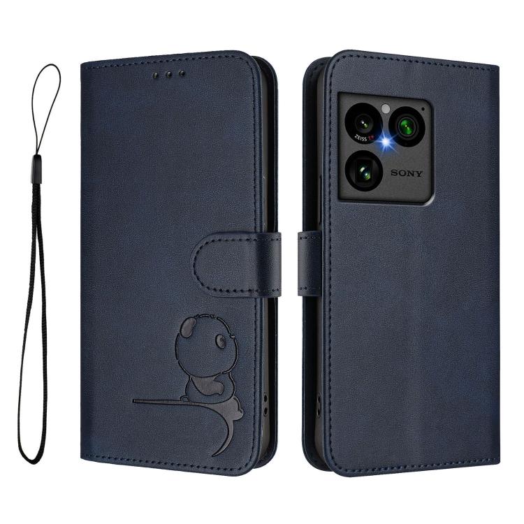 For Sony Xperia 1 VIII Litter Panda Embossing RFID Leather Phone Case with Lanyard