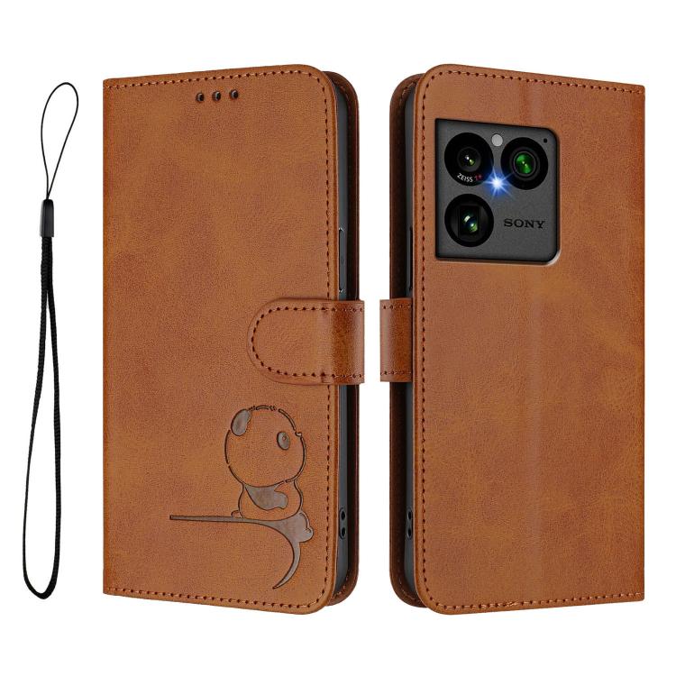 For Sony Xperia 1 VIII Litter Panda Embossing RFID Leather Phone Case with Lanyard