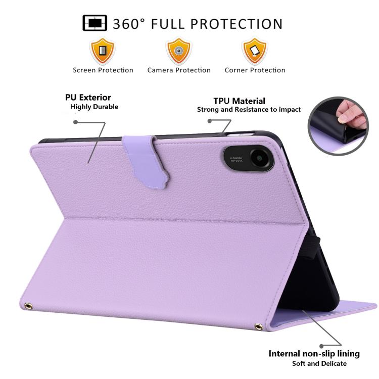 For Xiaomi Redmi Pad 2 Cat Skin-feel Litchi Leather Tablet Case