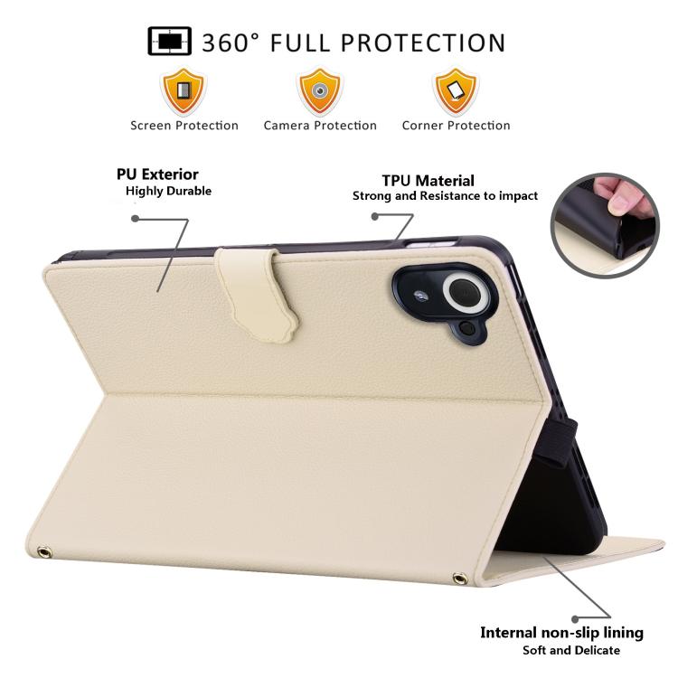 For Xiaomi Redmi K Pad Cat Skin-feel Litchi Leather Tablet Case