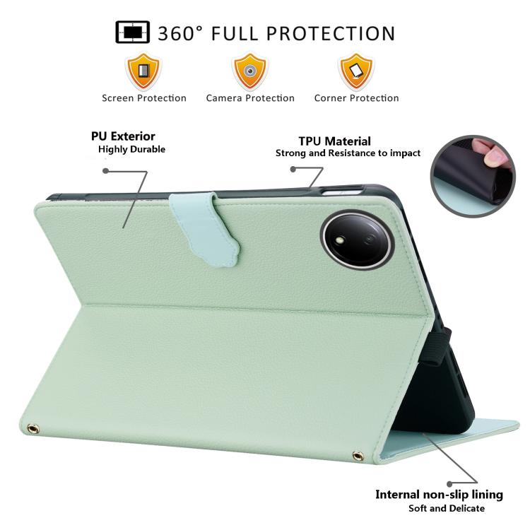 For Xiaomi Redmi Pad SE 8.7 Cat Skin-feel Litchi Leather Tablet Case
