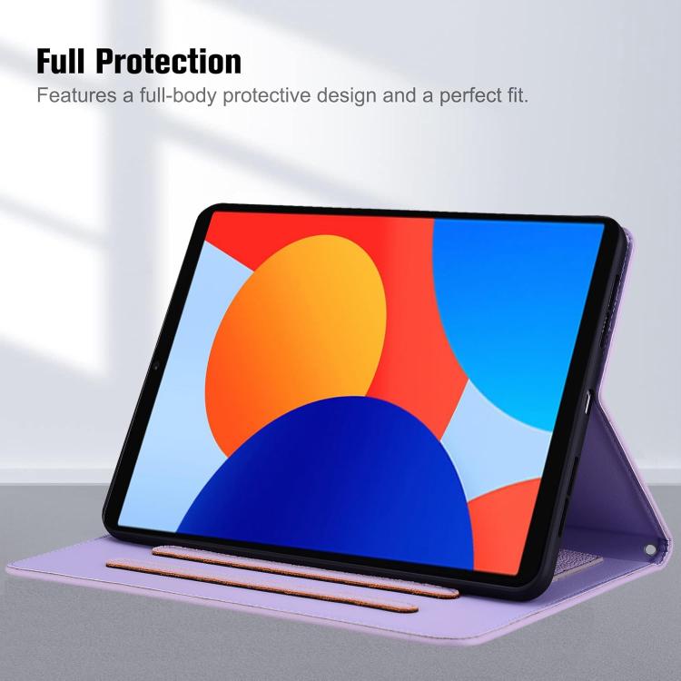 For Xiaomi Redmi Pad SE 8.7 Cat Skin-feel Litchi Leather Tablet Case