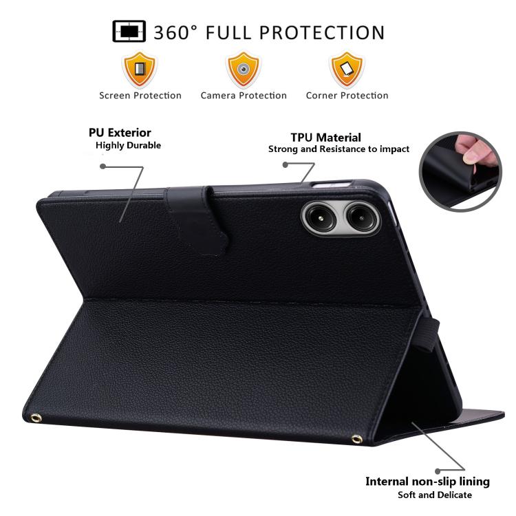 For Xiaomi Redmi Pad 2 Pro / Pro / Poco Pad Cat Skin-feel Litchi Leather Tablet Case