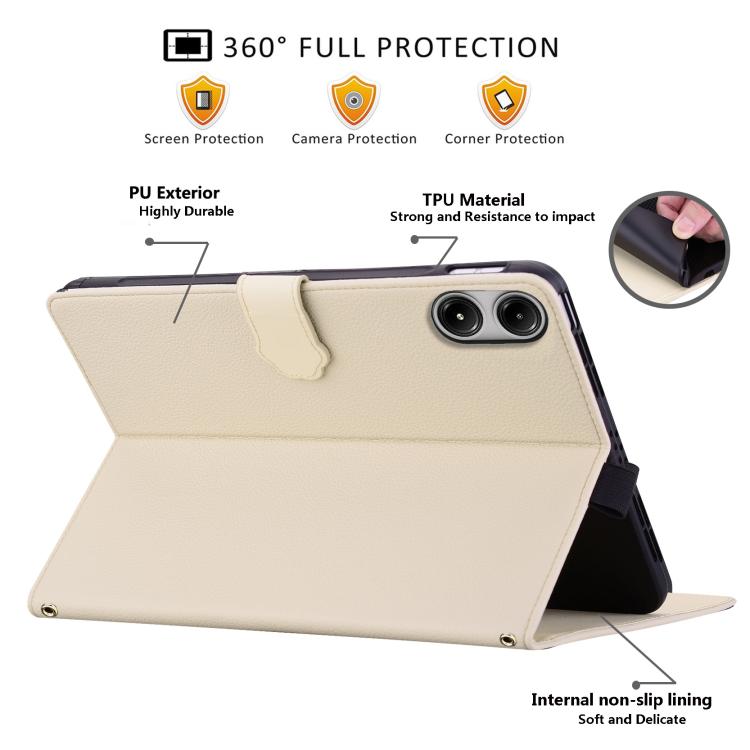 For Xiaomi Redmi Pad 2 Pro / Pro / Poco Pad Cat Skin-feel Litchi Leather Tablet Case