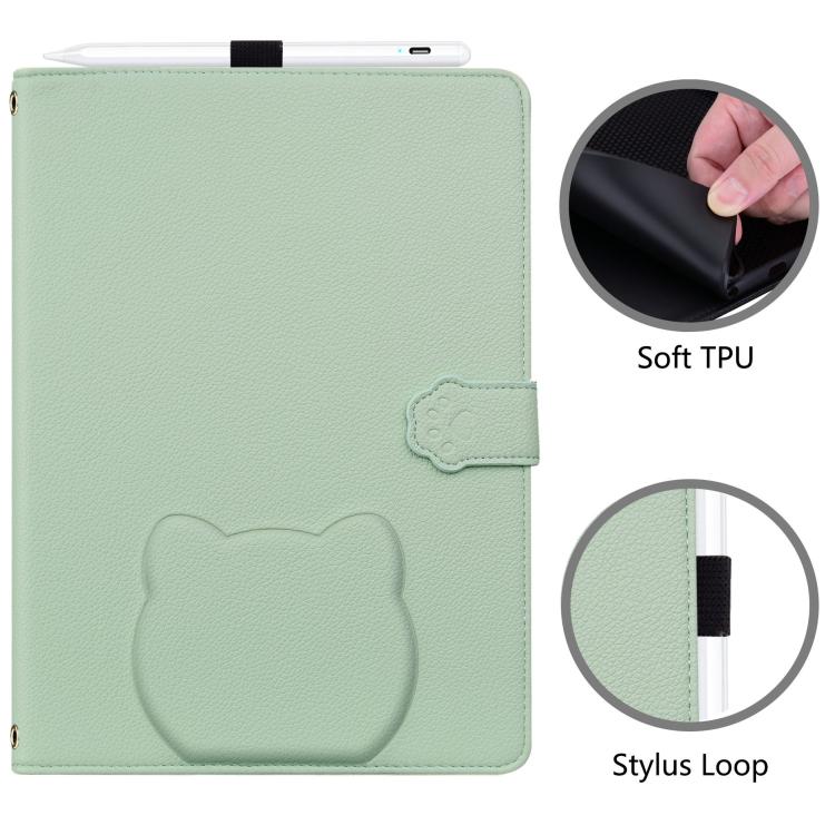 For Lenovo Xiaoxin Pad Pro 12.7 2025 Cat Skin-feel Litchi Leather Tablet Case