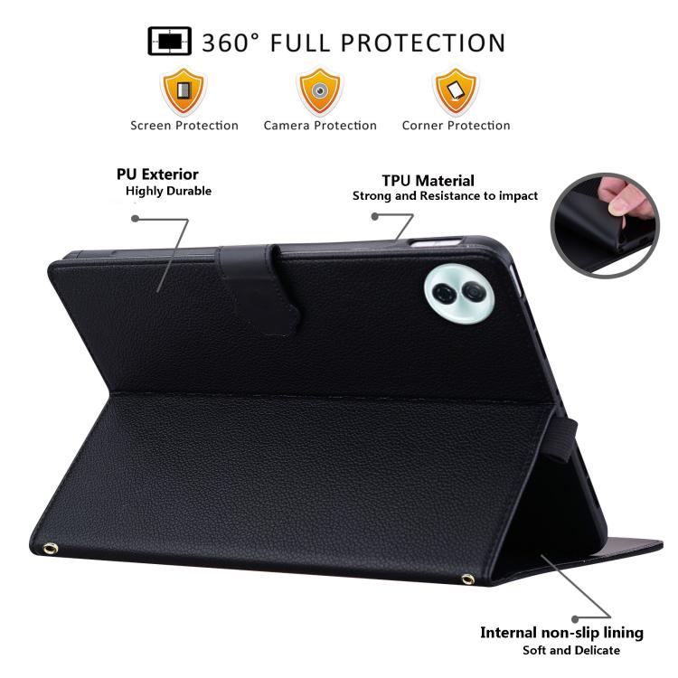 For Honor Pad 10 12.1 Cat Skin-feel Litchi Leather Tablet Case