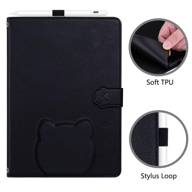 For Honor MagicPad4 / 3 Pro 12.3 2026 Cat Skin-feel Litchi Leather Tablet Case
