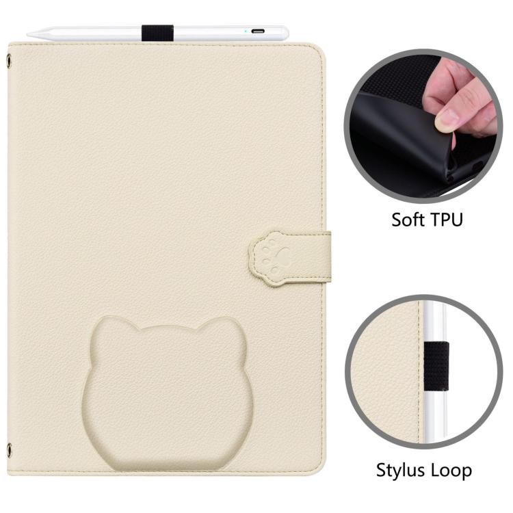 For Honor MagicPad4 / 3 Pro 12.3 2026 Cat Skin-feel Litchi Leather Tablet Case