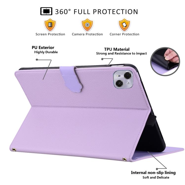 For Honor MagicPad4 / 3 Pro 12.3 2026 Cat Skin-feel Litchi Leather Tablet Case