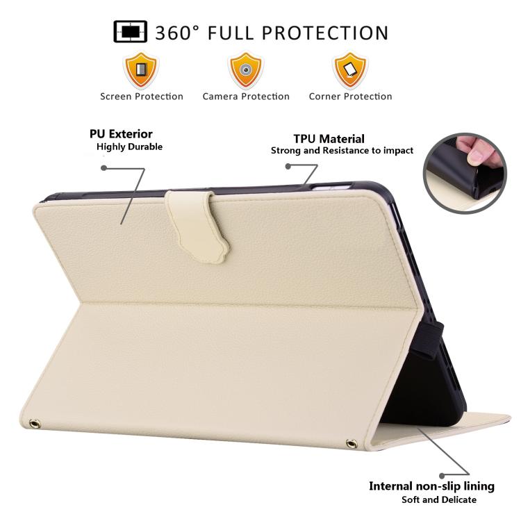 For Amazon Kindle Scribe 10.2 2022 / 2024 Cat Skin-feel Litchi Leather Tablet Case