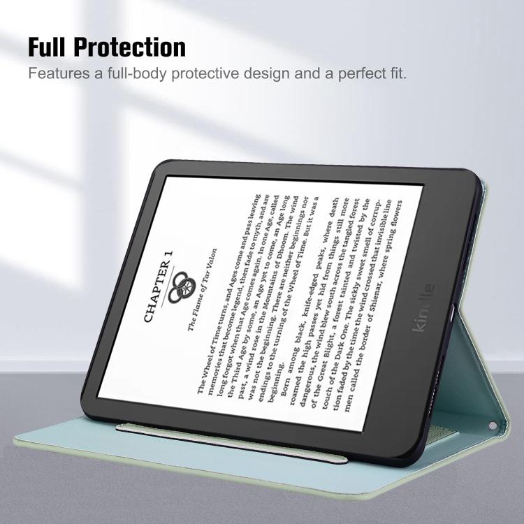 For Amazon Kindle Paperwhite 12th Gen 2024 Cat Skin-feel Litchi Leather Smart Tablet Case