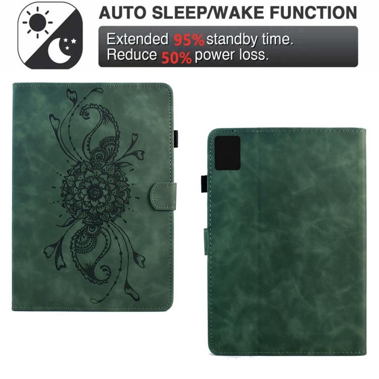For Lenovo Xiaoxin Pad 12.1 2025 Mandala Embossed Smart Leather Tablet Case