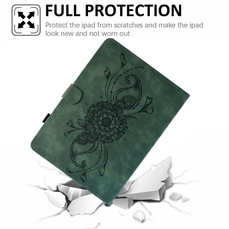 For Samsung Galaxy Tab S10 FE+ Mandala Embossed Smart Leather Tablet Case