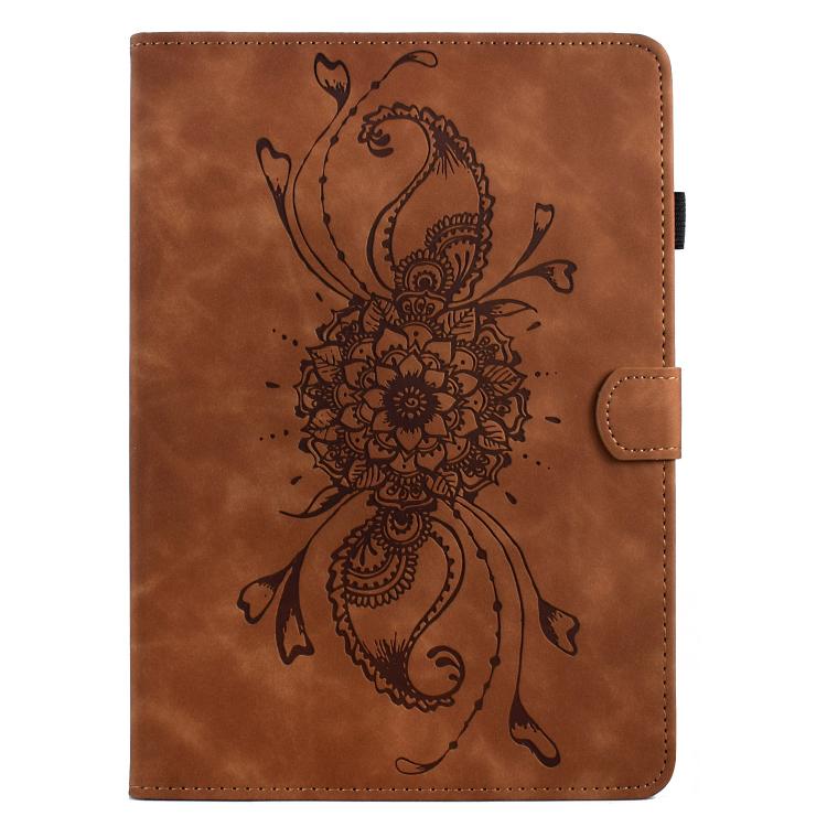 For Samsung Galaxy Tab S10 FE+ Mandala Embossed Smart Leather Tablet Case