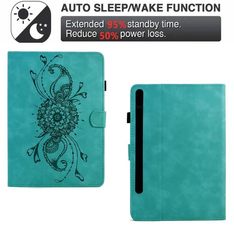 For Samsung Galaxy Tab S10 FE+ Mandala Embossed Smart Leather Tablet Case