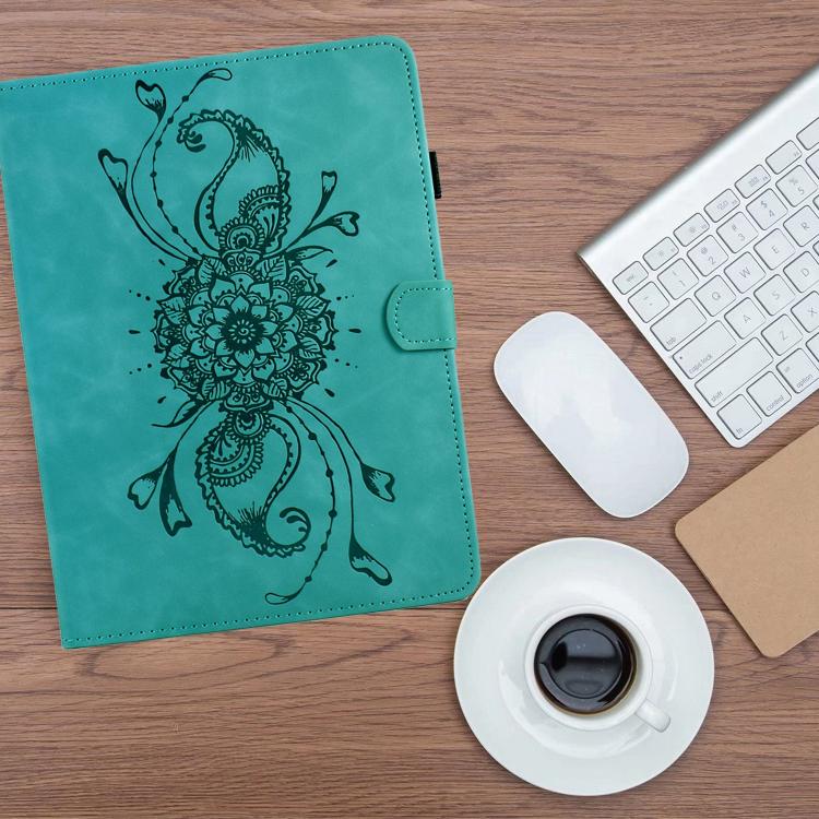 For Samsung Galaxy Tab S10 FE+ Mandala Embossed Smart Leather Tablet Case