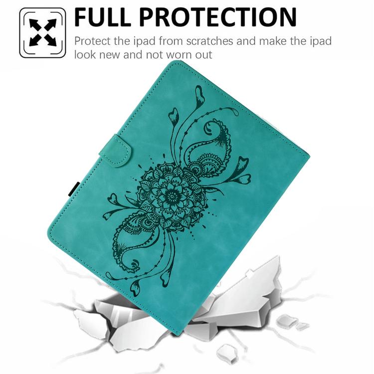 For Samsung Galaxy Tab S11 Mandala Embossed Smart Leather Tablet Case